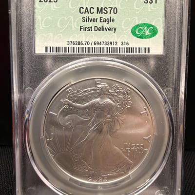 2025 Silver Eagle CAC MS70 FD