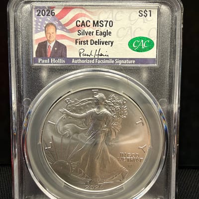 2026 Silver Eagle CAC MS70 Paul Hollis