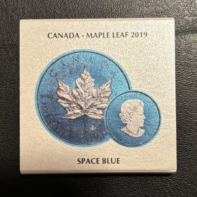 2019 1oz Space Blue Canadian Maple Leaf