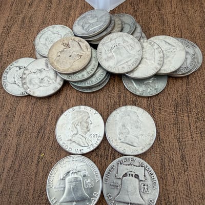 Lot of 4 random US Franklin Half Dollars .9 Silver - additional view