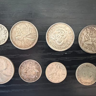 World Silver Coin Lot of 8 - Canada, Australia - additional view
