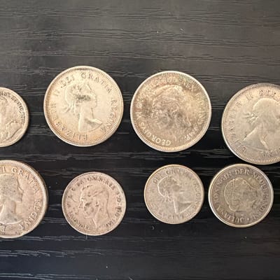 World Silver Coin Lot of 8 - Canada, Australia