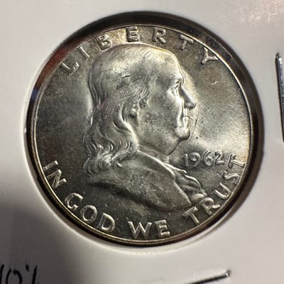 1962 Ben Franklin Half Dollar Really Pretty Coin - additional view