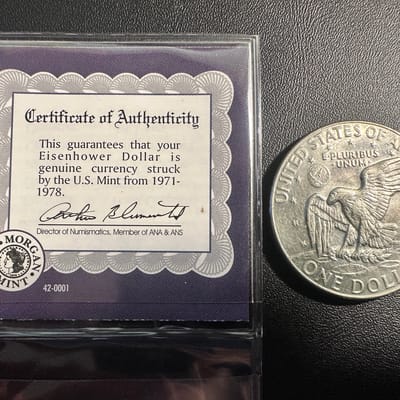 Eisenhower Dollar 1977 Apollo 11 The Eagle Landed - additional view