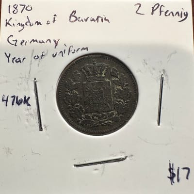 1870 2 Pfennig Bavaria (Germany)