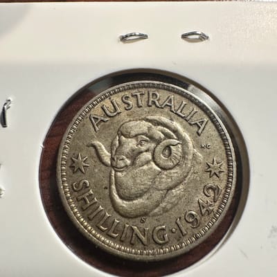 1942-S Australia Shilling Silver Ram - additional view