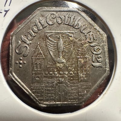 1921 Stadt Cottbus 50 Pfennig Notgeld  - additional view