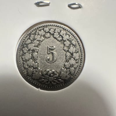 1893-B Swiss 5 Rappen - additional view