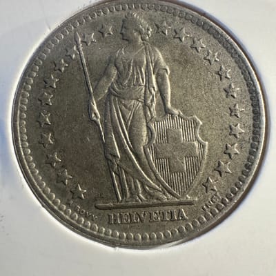 1963-B Swiss 2 Francs 83.5% Silver - additional view