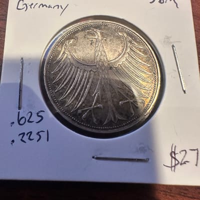 1965-D Germany 5 Deutsche Mark .625 Silver