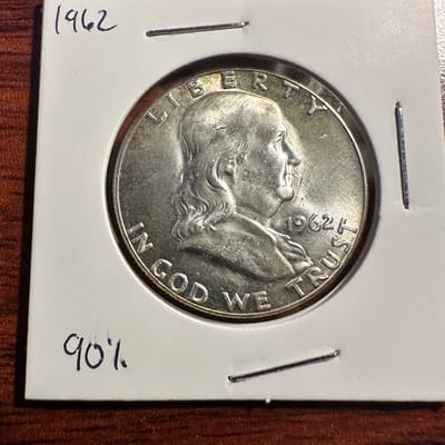 1962 Ben Franklin Half Dollar Really Pretty Coin