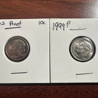 1999-P and 1999-S US Roosevelt Dime