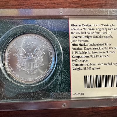 1999 Silver American Eagle Uncirculated - additional view