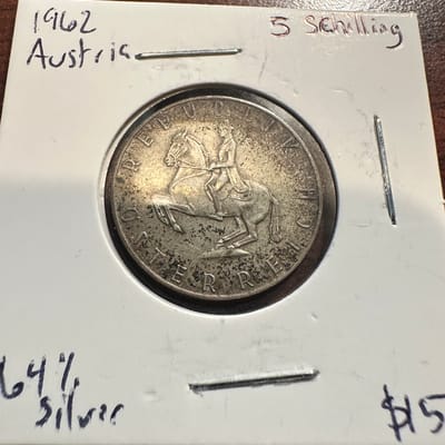 1962 Austria 5 Schilling Silver