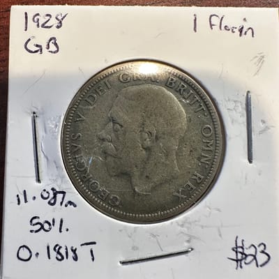 1928 Great Britain 1 Florin .5 Silver