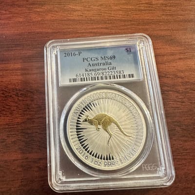 2016-P PCGS MG69 Australia Kangaroo Gilt $1
