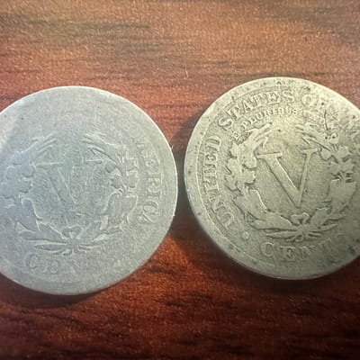 1899 and 1903 V Nickels - additional view