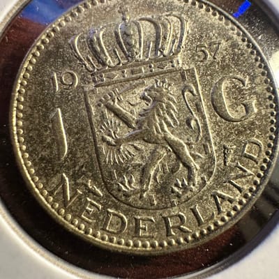 1956 Netherlands 1 Gulden 0.720 Silver - additional view