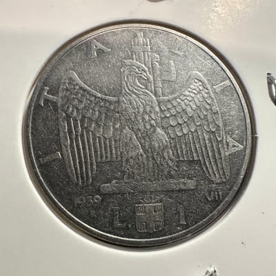 1939-R Italian 1 Lira - additional view