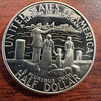 1986-S Half Dollar. A Nation of Immigrants - additional view