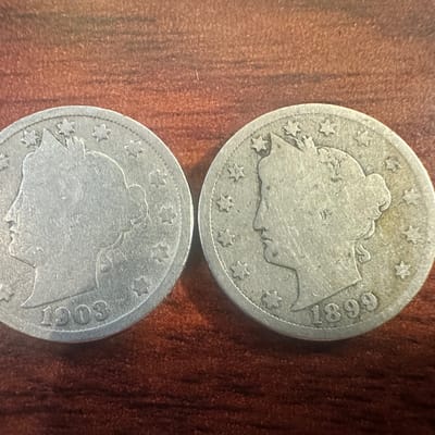 1899 and 1903 V Nickels