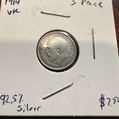 1919 United Kingdom 3 Pence Silver