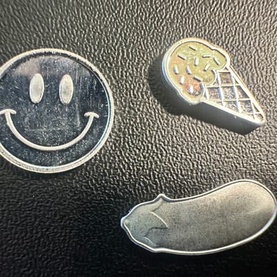 3x Silver 1 Grams: Ice Cream, Smiley, and Eggplant