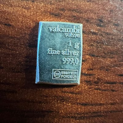 1 gram 999 silver Valcambi bar (13 available)