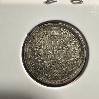 1943 India 1/4 Rupee 50% Silver - additional view