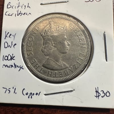 1965 British Caribbean Territories 50-cent Key Dat