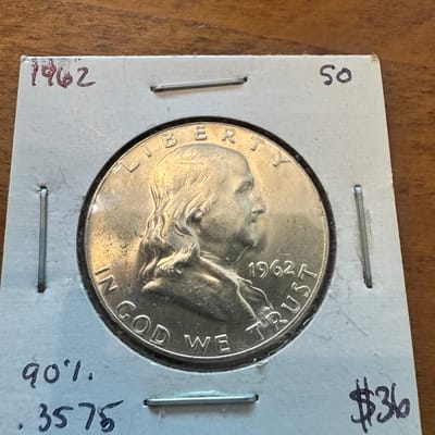 1962 Ben Franklin Half Dollar Really Pretty Coin