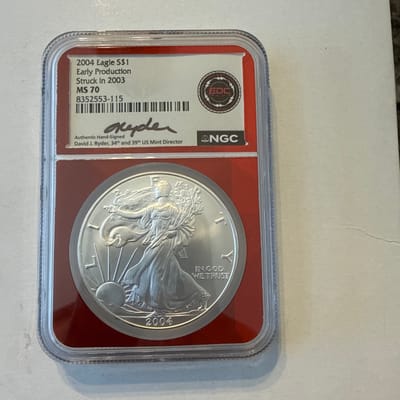 2004 MS70 Silver Eagle Early ProductionStruck 2003