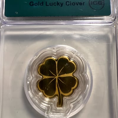 Gold Lucky Clover ICG MS70 .999 Fine Gold 1/500oz
