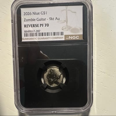 2026 Niue Gold Zombie Guitar Coin NGC PF70 Limited