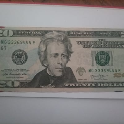 Rare serial number $20 dollar bill.