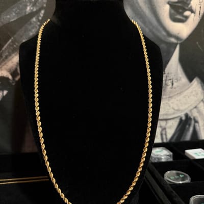 18K Italian Gold Rope Chain Necklace 8.36g Solid 7