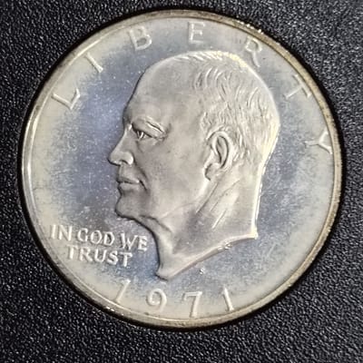 1971 S Silver Eisenhower Dollar Proof Cameo Toned