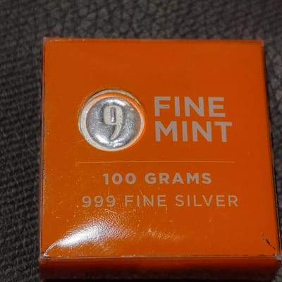 100 Gram Silver Bar .999 | 9Fine Mint Cast-Pour  - additional view
