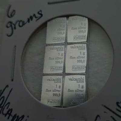 6x 1 gram valcambi grams