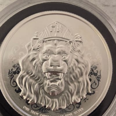 2026 roaring lion 1 oz silver milk spots