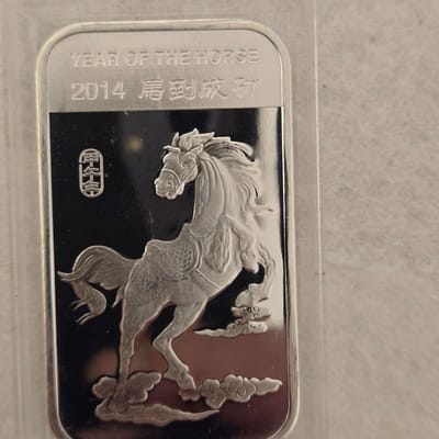 Year of the horse 999 silver bar - additional view