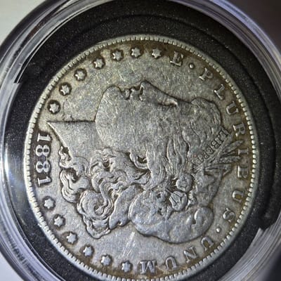 1881 morgan silver dollar - additional view