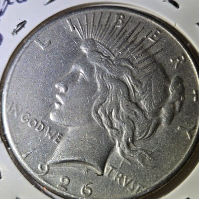 1926 S peace dollar and 1915 barber dime - additional view