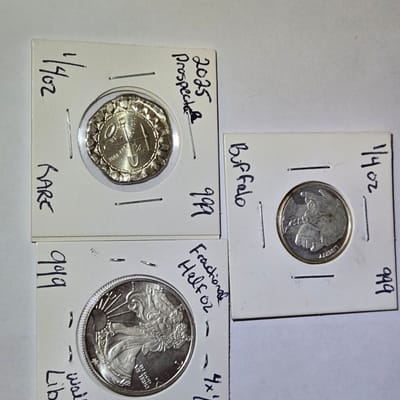 1 ozt fractional silver lot of 3