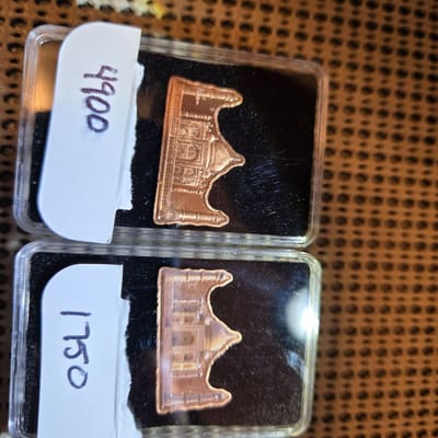 2x 5 gram Taj mahal pan metal company