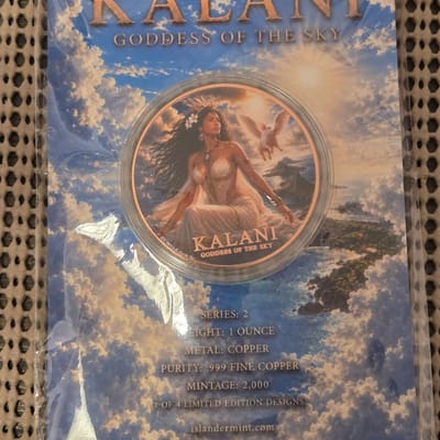 Kalani goddess of the sky 999 copper round - additional view