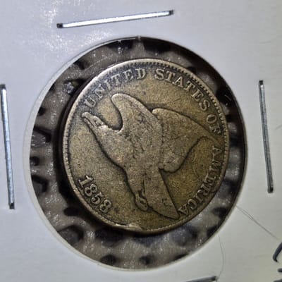 1858 flying eagle cent plus 3 other coins