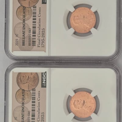 2 BU slabbed last year cent
