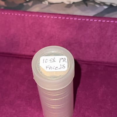 40x Proof 90% Silver Washington 25c Roll - additional view