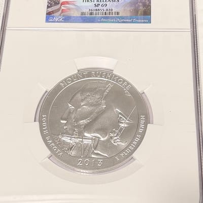 2013-P 5 oz Silver ATB Mount Rushmore